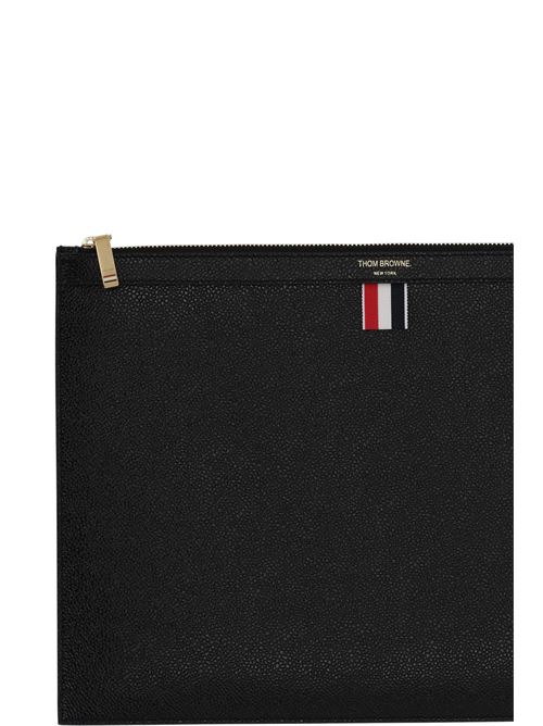 Logo-stamp leather document holder THOM BROWNE | MAC021L00198001